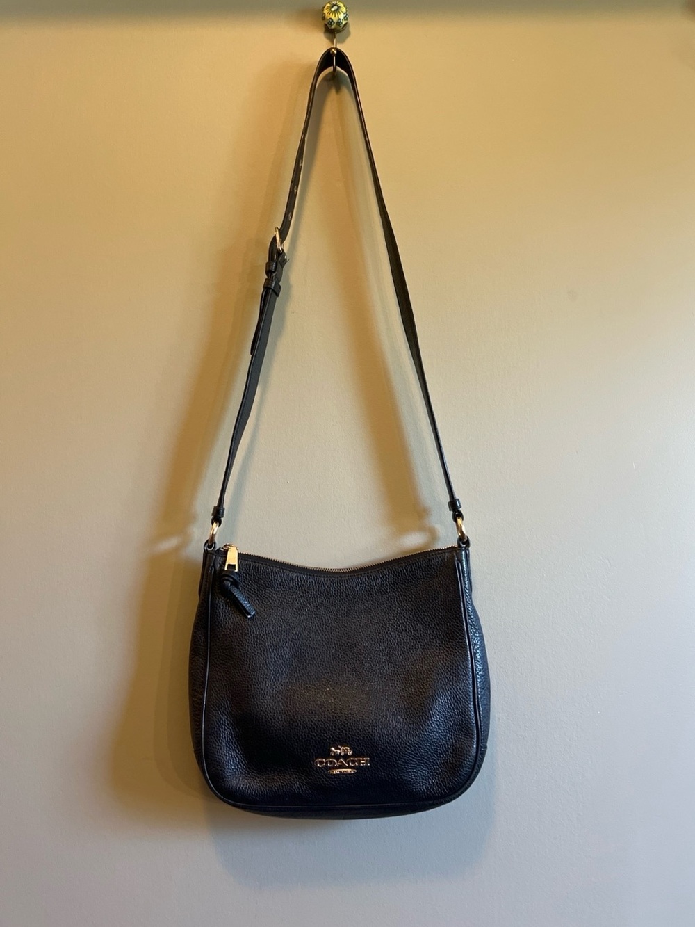 Coach Ellie File C1848 Black Leather Crossbody